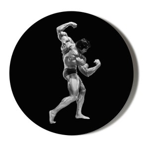 Arnold Schwarzenegger Classic Pose Black Background Badge 4 sizes available image 1
