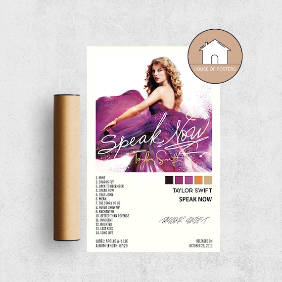 Taylor Album Swift Poster Speak Now Canvas Poster Wall Art Print Painting  Decorations for Home Bedroom Living Room Gifts Unframe:16x24inch(40x60cm)