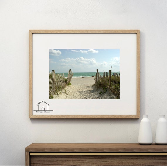 Wooden Beach Walkway Coastal Wall Art Grassy Beach Seascape Etsy