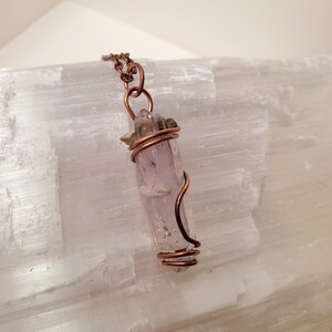 Vera Cruz Amethyst Natural DT Point Wire Wrapped Copper Pendant | Handcrafted Intuitive Jewelry