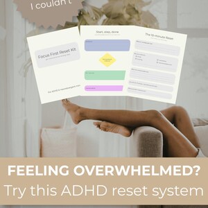 Executive Dysfunction Support Toolkit | Overwhelm Reset + Executive Function Tool | Neurodivergent Productivity | Get Unstuck