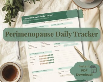 PERIMENOPAUSE Symptom Tracker Printable | Daily Hormone Log | Hot Flash Night Sweat Journal | Women's Health Planner PDF Instant Download
