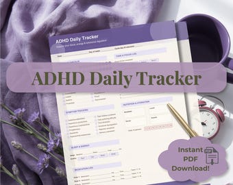 ADHD Daily Printable | Medication Log, Focus & Symptom Journal | Executive Function Tracker | Neurodivergent Health PDF Instant Download