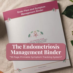 Endometriosis Binder Printable PDF | Endo Symptom Tracker | Period Pain Log | Chronic Illness Planner | Instant Download