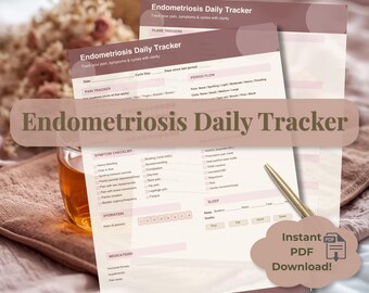 Endometriosis Daily Tracker Printable | Pain Log, Symptom, Cycle Journal | Endo Belly & Period Tracker | Chronic Illness Health Planner PDF