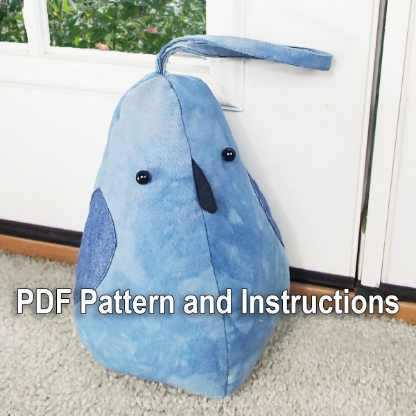 Mountain Bluebird Doorstop and Stuffed Bird Digital PDF Pattern | Stuffed Songbird | Birdwatcher Gift | DIY Bird Pillow