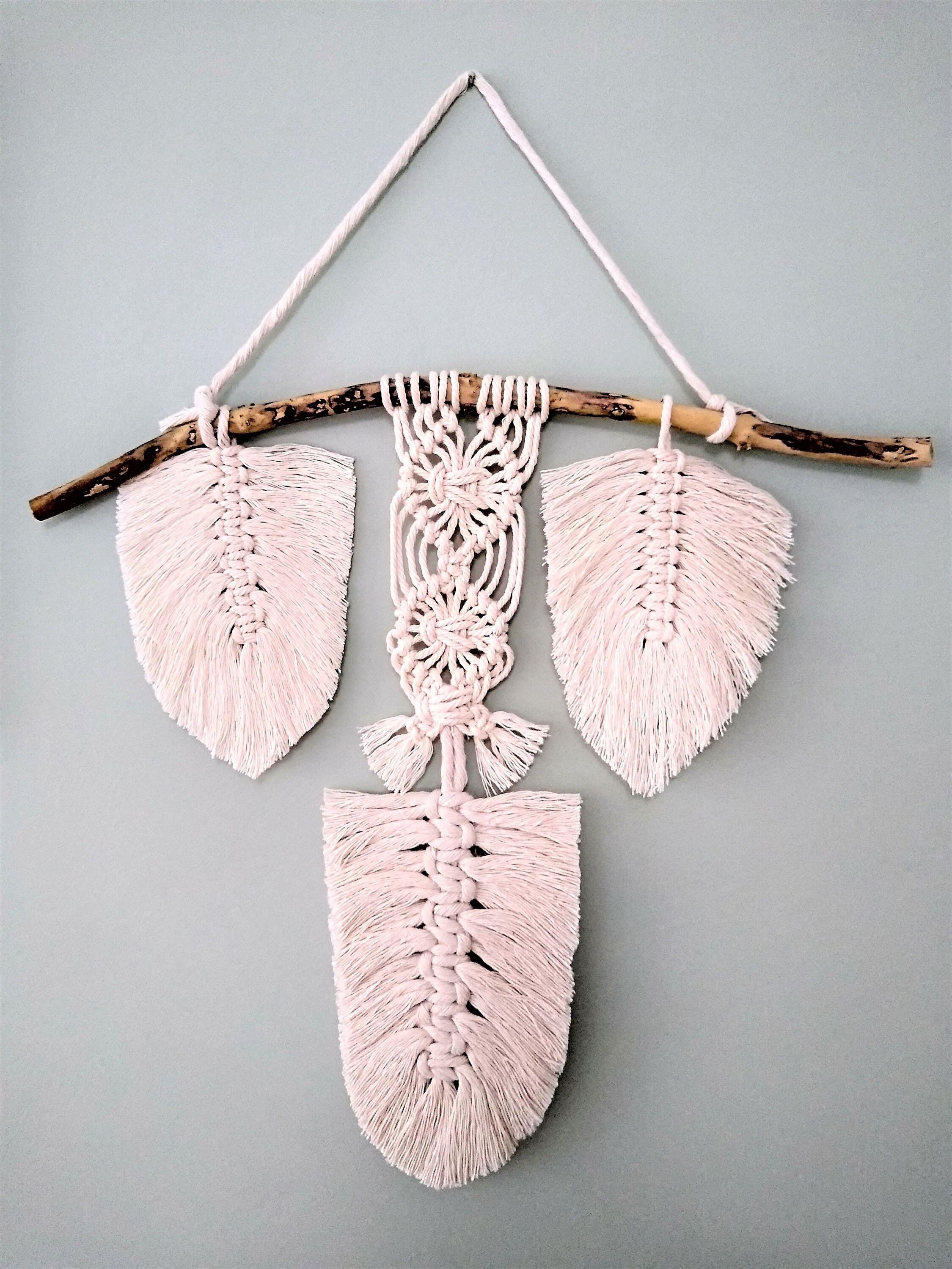 Feather Macramé Wall Hanging Etsy