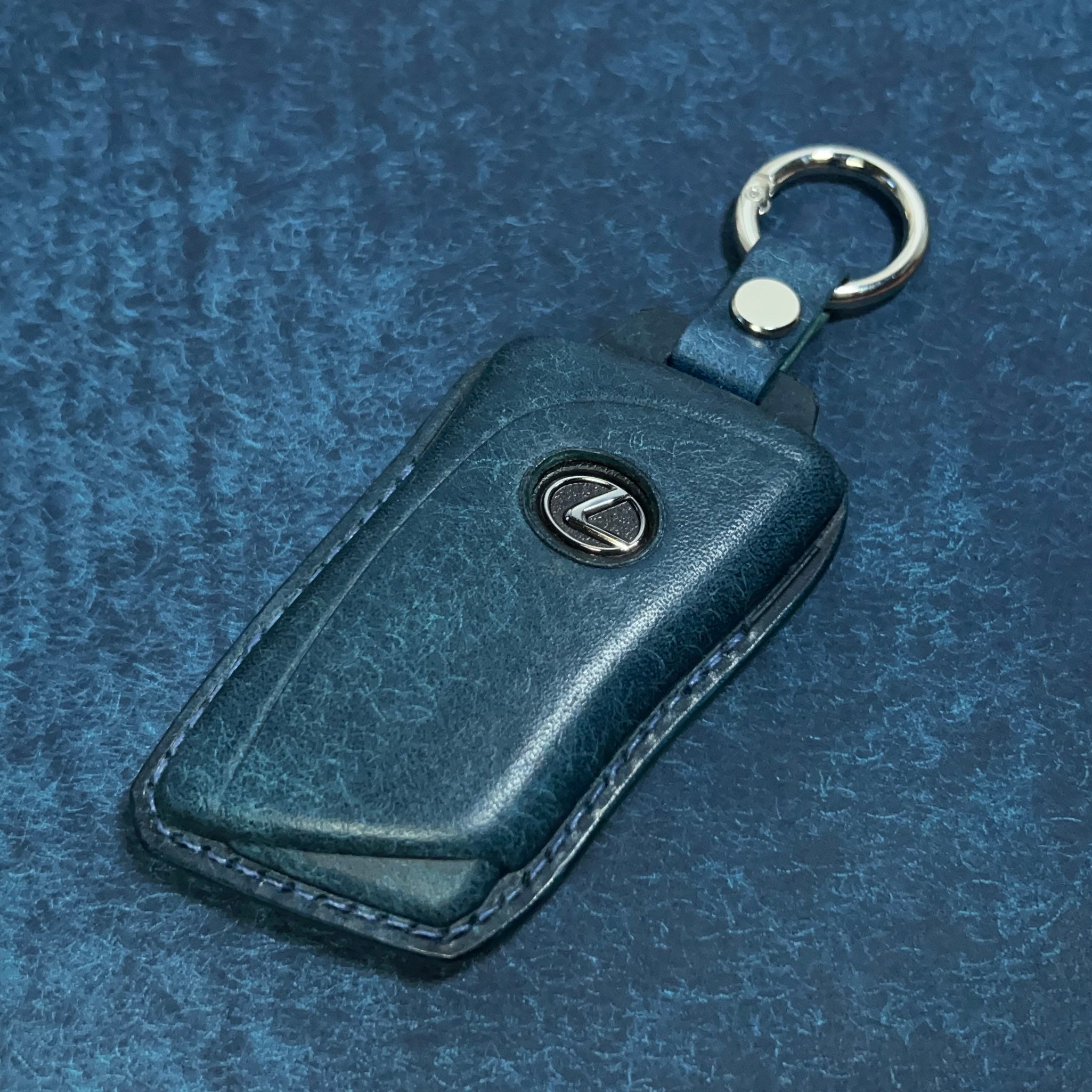Lexus Handmade Leather Key Fob Keychain Car Key Accessories [Blue]