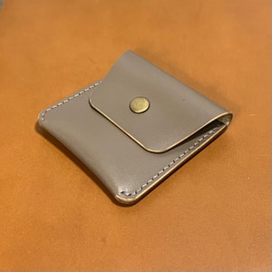 Leather Square Coin / Key Pouch [Grey]