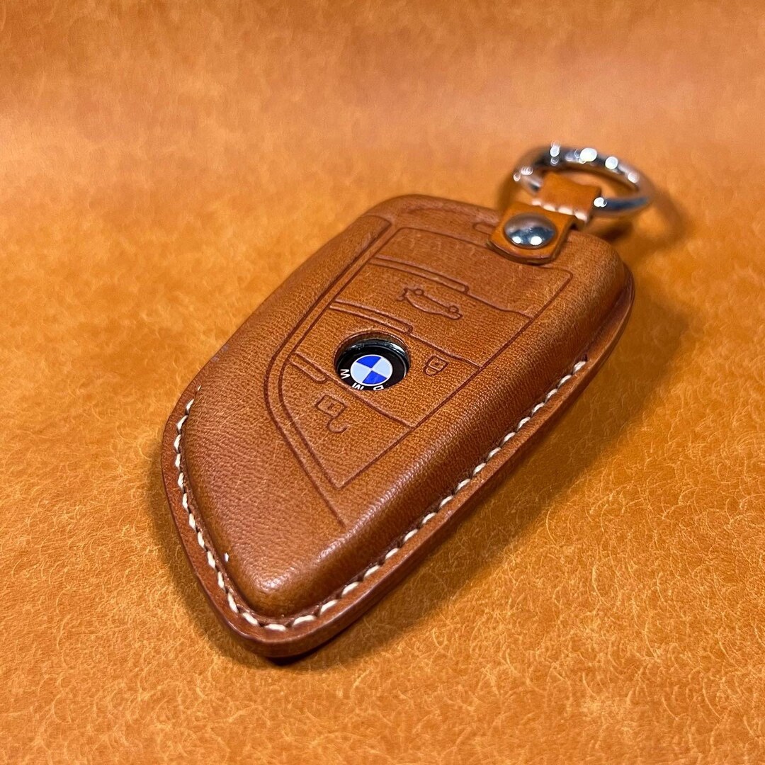 BMW Leather Key Fob Keychain Car Key Accessories BMW Blade MUSTARDBROWN