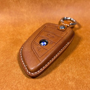 BMW Leather Key Fob Keychain Car Key Accessories BMW blade [MUSTARDBROWN]