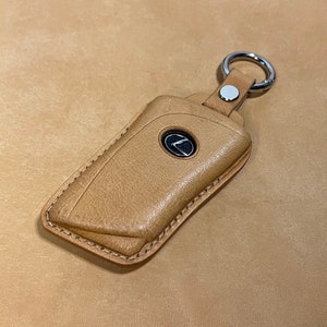 Lexus Handmade Leather Key Fob Keychain Car Key Accessories [Natural Tan]