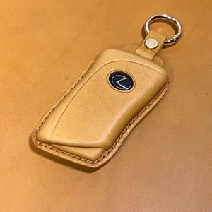 Lexus Handmade Leather Key Fob Keychain Car Key Accessories [Light Brown]
