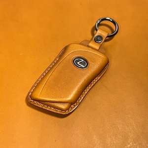 Lexus Handmade Leather Key Fob Keychain Car Key Accessories [Mustard Brown]