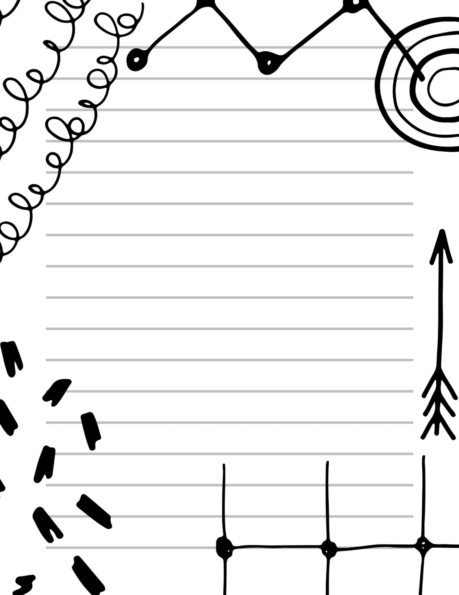 funky-black-and-white-printable-stationery-printable-etsy