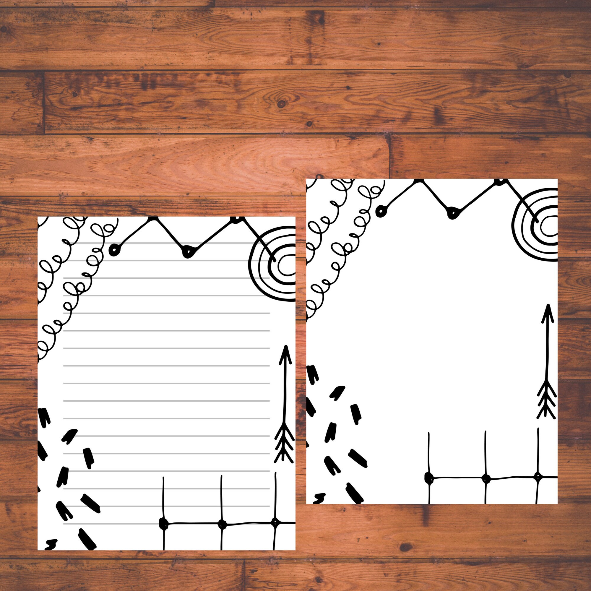 Funky Black and White Printable Stationery Printable | Etsy