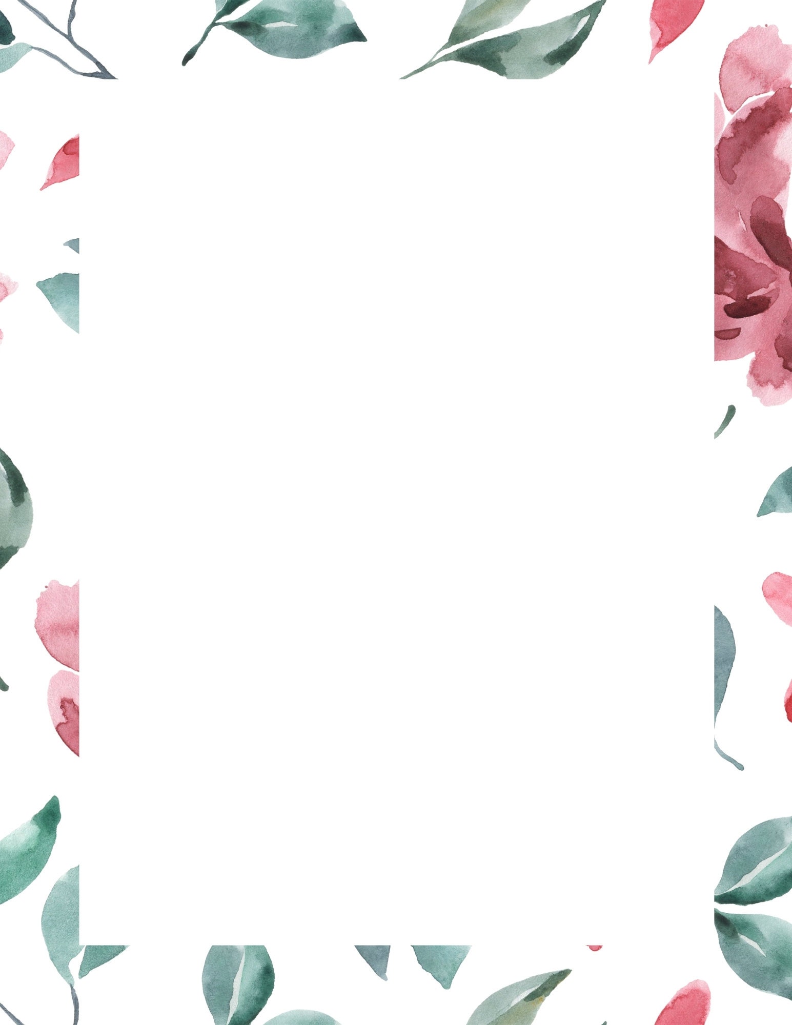 Pretty Floral Printable Stationery Letter Printable | Etsy
