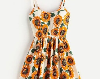womens sunflower dress
