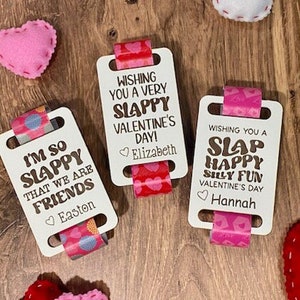 Kids Slap Band Valentines Classroom Valentines Slappy Band Valentines School Valentines