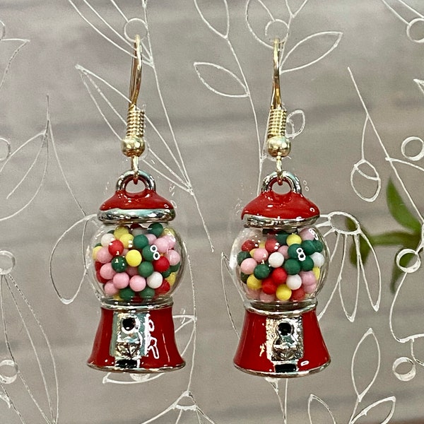 Gumball Machine Earrings/Candy Earrings/Gumball Earrings/Novelty Earrings/Gumballs