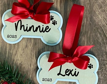 Personalized Dog Christmas Ornament/Dog Bone Ornament/Christmas Dog Ornament/Bone Ornament/Engraved Dog Ornament/Dogs Name/Dog Ornament