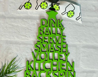 Pickleball Christmas Ornament/Pickleball Ornament/Pickle Ball/Dink/Pickleball Word Ornament/Pickleball gift/Pickleball swag