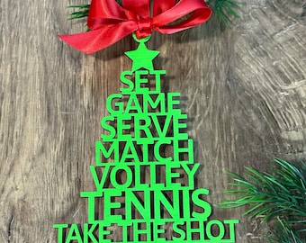 Tennis Christmas Ornament/Tennis Ornament/Set Match/Tennis Gift/Tennis Team Gift/Tennis Swag/Tennis Lover/Take the shot