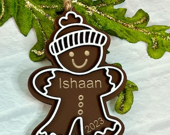 Personalized Gingerbread Man Christmas Ornament/Gingerbread Boy/Personalized Cookie/Gingerbread with Name/Kids Ornament