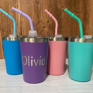 Kids 12 oz tumbler with straw and lid/Stainless Steel insulated kids cup/Personalized kids cup/personalized kids tumbler/engraved kids cup