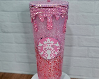Starbucks 24oz "Pink Drink"/Starbucks Bling Venti Cup/Pink Drink/Starbucks Rhinestone Cup/Starbucks Drip Tumbler/Strawberry Drink