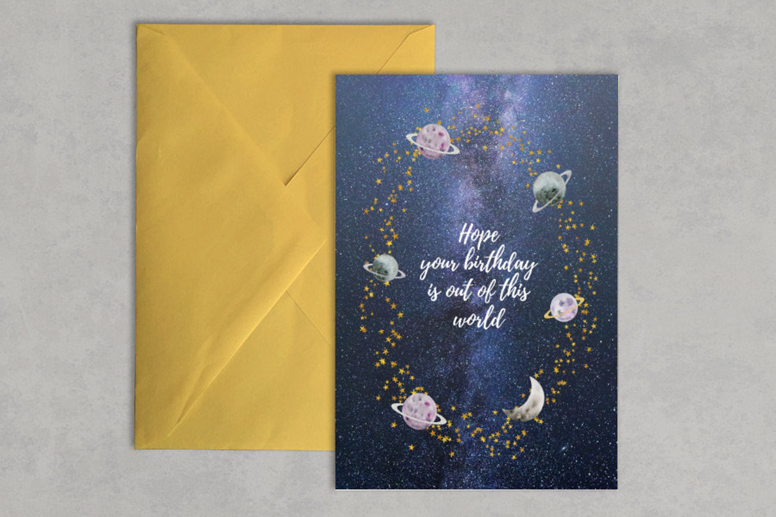Printable space birthday card / digital download / Astronomy | Etsy