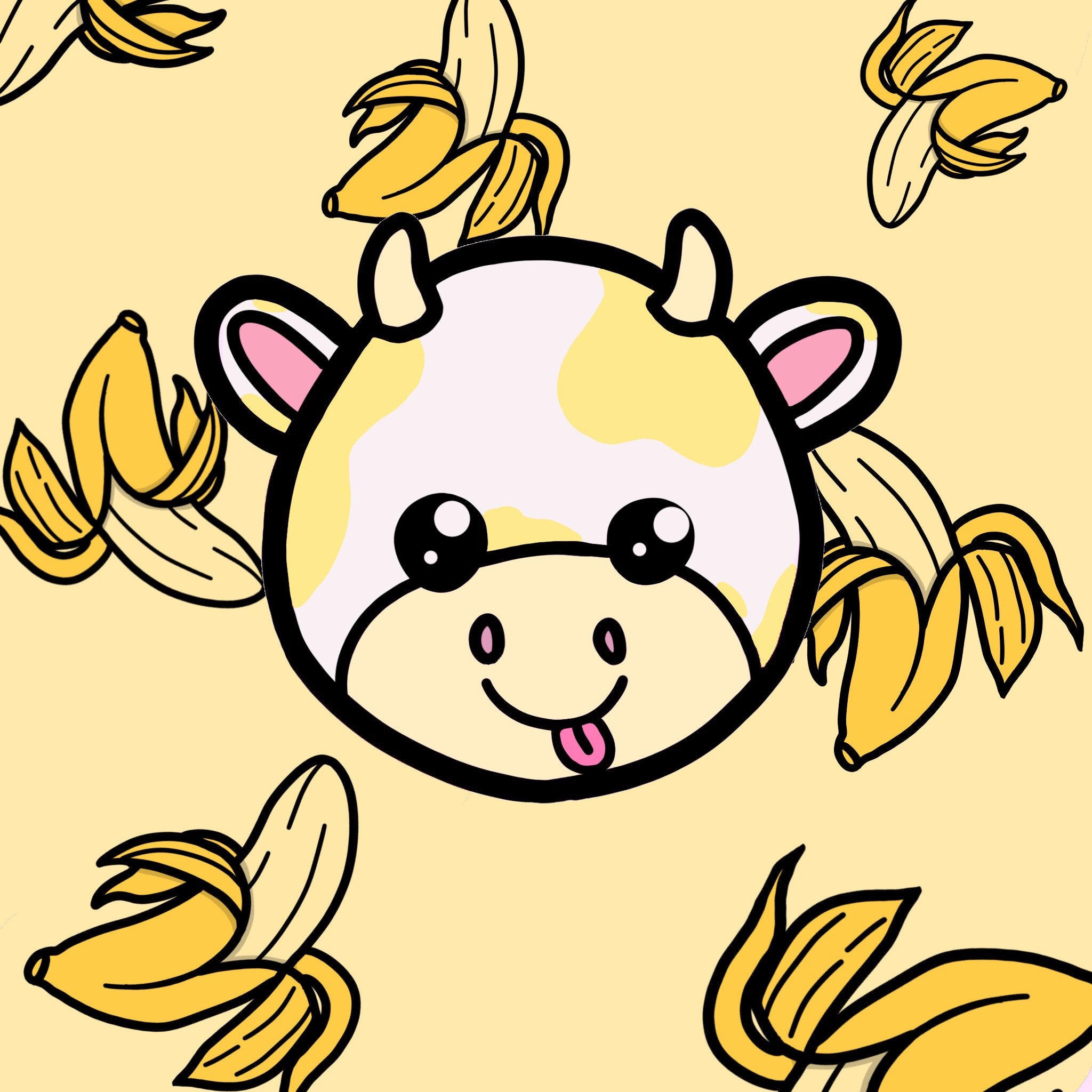 Banana Cow Print Etsy