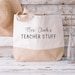 Teacher Jute Bag, Mrs Teacher's Stuff Jute Bag, Gift For Teacher Bag, Personalised Teacher Gift Bag, Beach Jute Bag, Customized Teacher Bag 