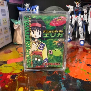 May include: A clear plastic case with a Pokemon card inside. The card features a female character with a green background and the text "Pokemon Card Game" and "The Tamamushi Gym".