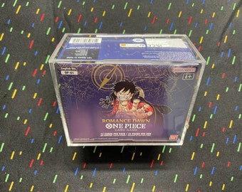 one piece booster box blue bottom One Piece OP-01 Blue Bottom Booster Box Acrylic Case With Magnetic Lid