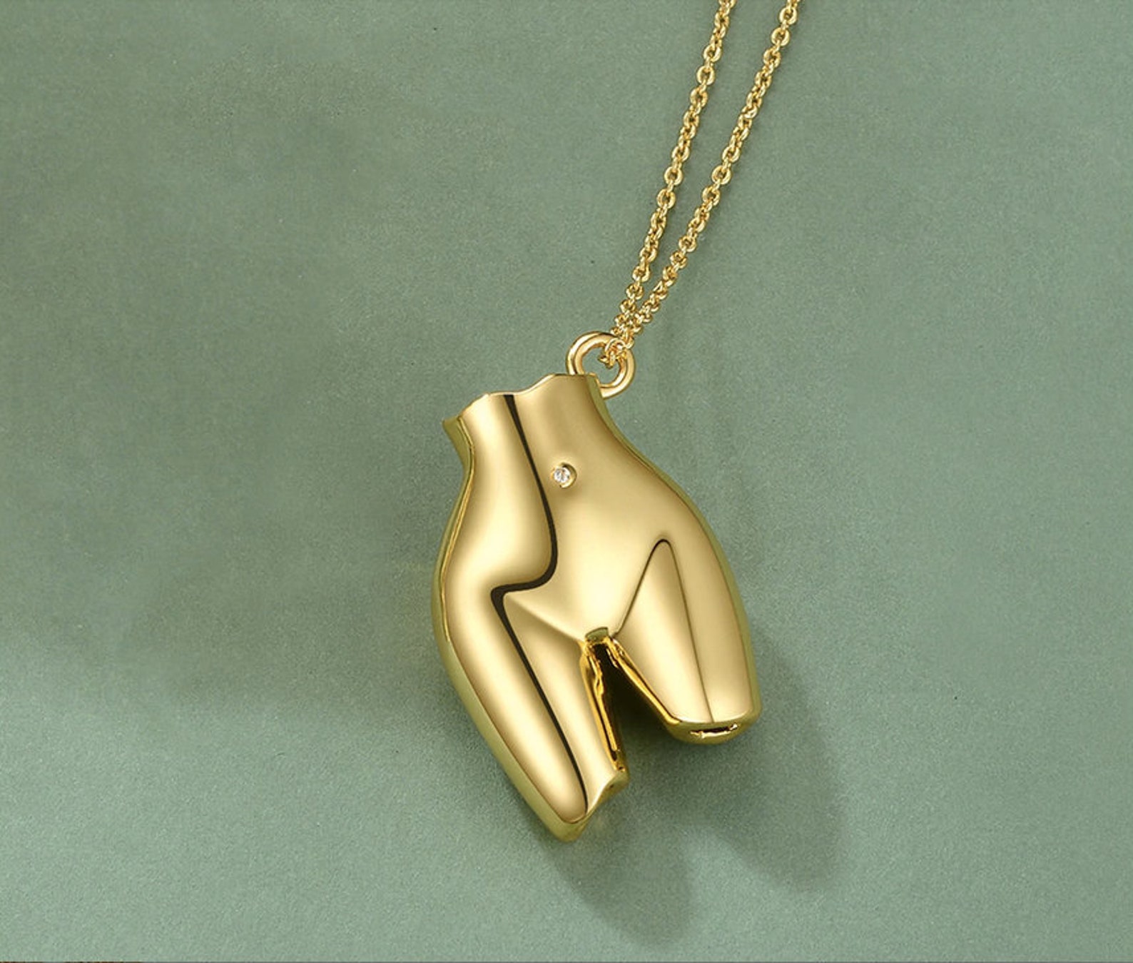 Stunning Female Body Necklace 18K Gold Plated 40cm5cm Etsy
