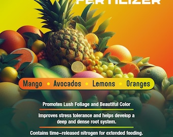 5 pounds 7 Months Mango, Avocado, Acerola, Guavas, Lemon, Orange, by Prorganics Citrus Fertilizer