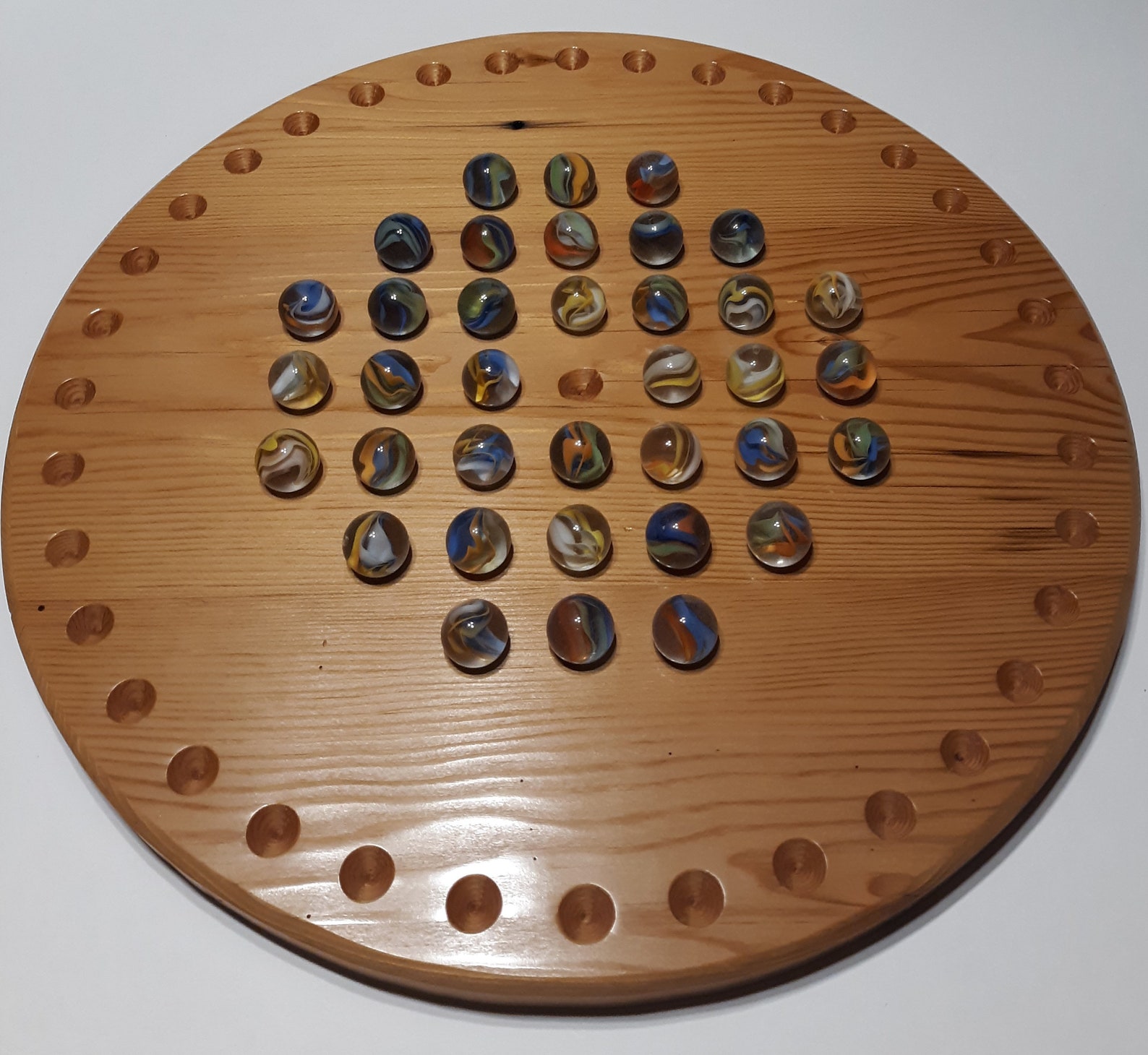 Wood Solitaire & Checker Game Board Etsy