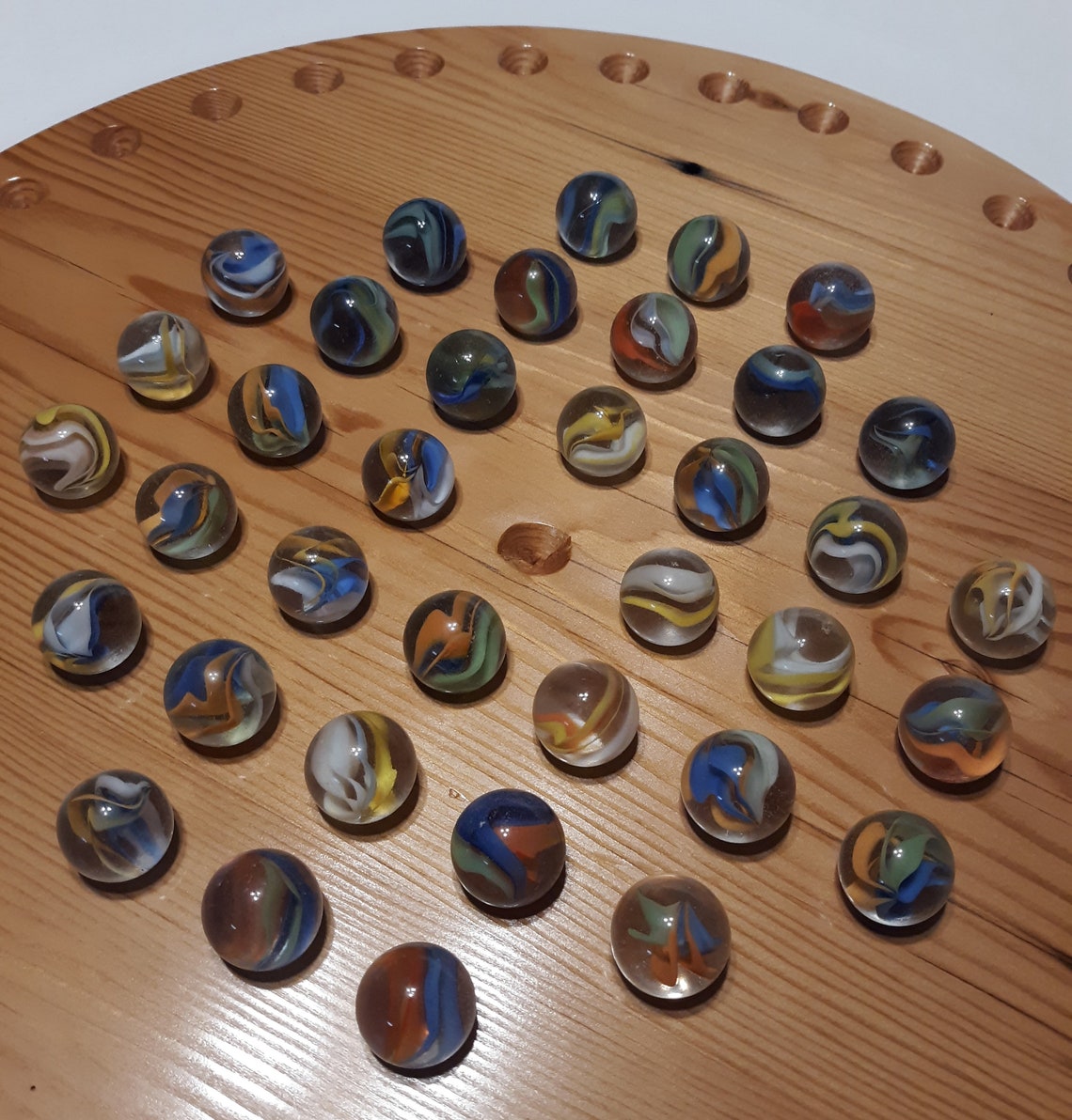 Wood Solitaire & Checker Game Board Etsy