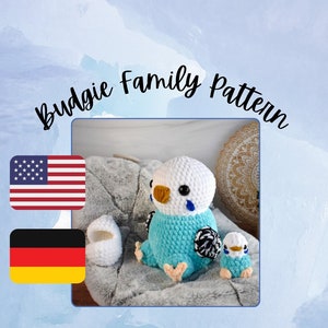 Budgie Family Crochet Pattern, PDF DOWNLOAD ONLY