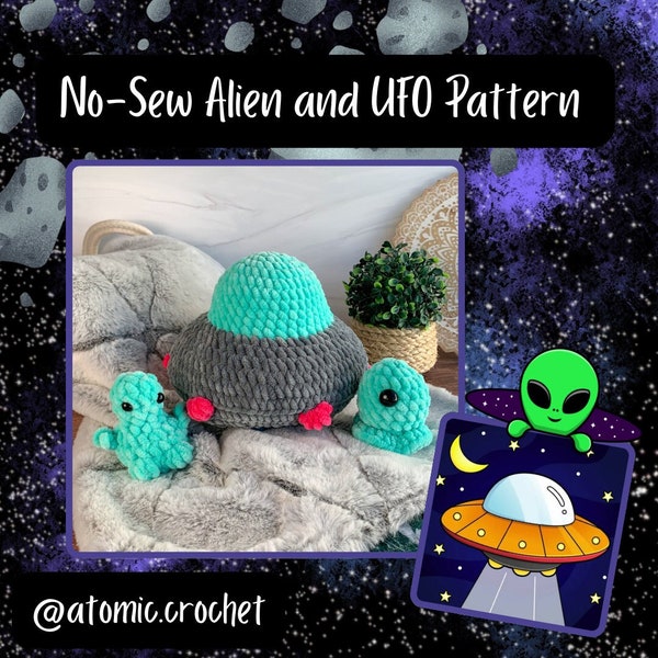 No-Sew UFO and Alien Crochet Pattern, PDF DOWNLOAD