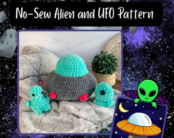 No-Sew UFO and Alien Crochet Pattern, PDF DOWNLOAD