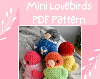 Mini modèle au crochet de tourtereaux, TÉLÉCHARGEMENT PDF UNIQUEMENT