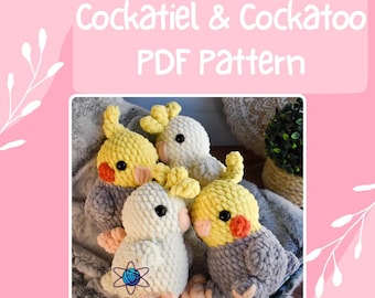 Patron au crochet pour cacatoès et calopsittes, TÉLÉCHARGEMENT PDF UNIQUEMENT