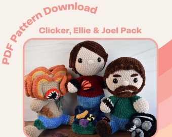 Fungus Monster, Ellie & Joel Crochet Pattern Pack - Téléchargement PDF SEULEMENT