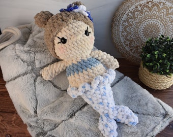 Peluche sirène au crochet, peluche