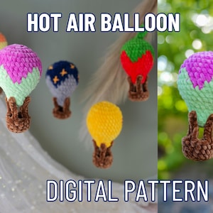 Hot Air Balloon Crochet Pattern, PDF DOWNLOAD ONLY