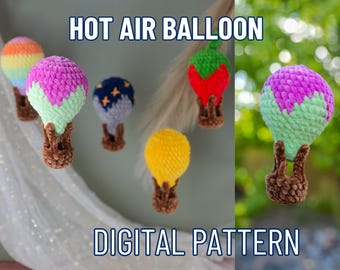 Hot Air Balloon Crochet Pattern, PDF DOWNLOAD ONLY