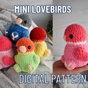 Mini Lovebirds Crochet Pattern, PDF DOWNLOAD ONLY