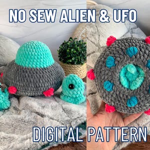 No-Sew UFO and Alien Crochet Pattern, PDF DOWNLOAD